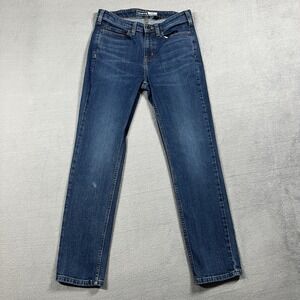 Carhartt Jeans Womens 8 Blue Rugged Flex Slim Tapered Mid Rise Stretch Denim